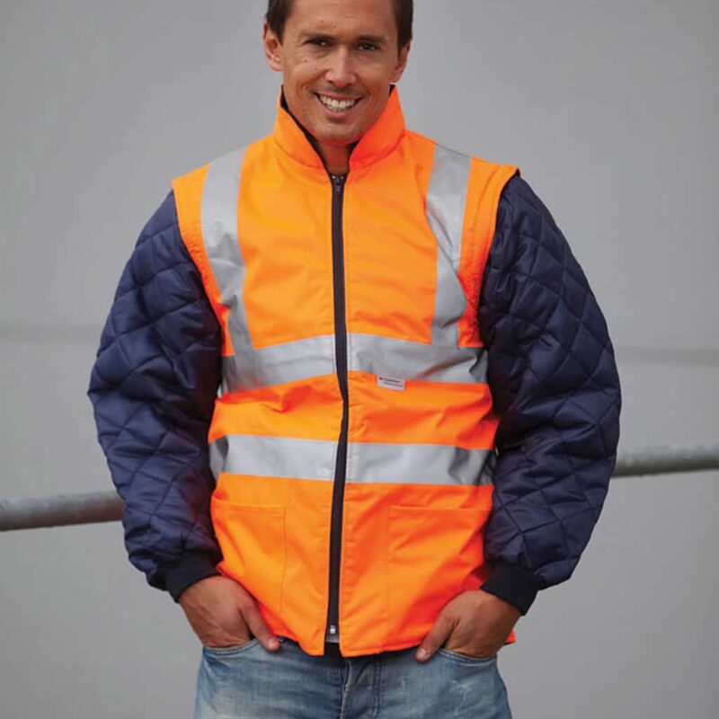 Fluo Quilted Jacket with Zip-Off Sleeves