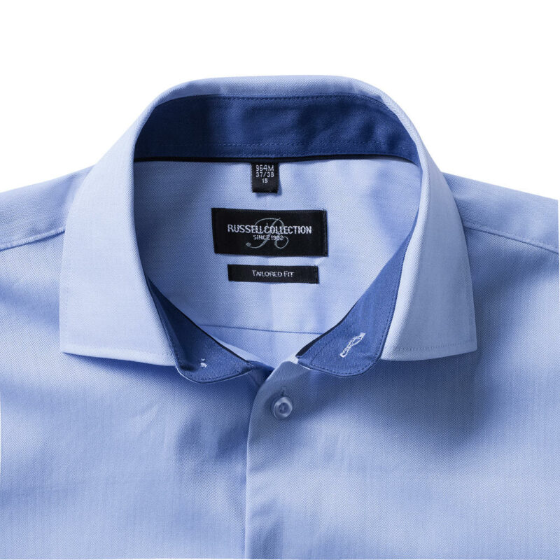Tailored Contrast Herringbone Shirt LS